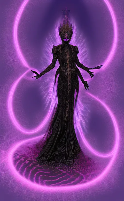 Image similar to Gothic princess in dragon armor made of Fractal flame,