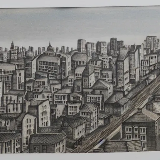 Prompt: a cityscape, settlement, buildings, detailed scenery, 1960s time period —width 672