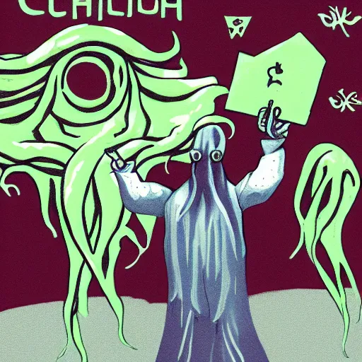 Prompt: Cthulhu\'s vacation selfie