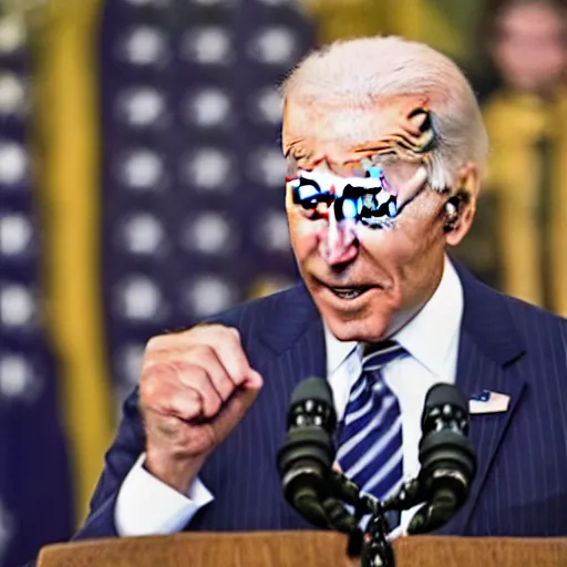 Image similar to joe biden doing chemical experiment