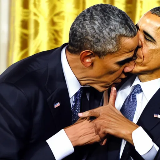 Prompt: obama and trump kissing, 4k