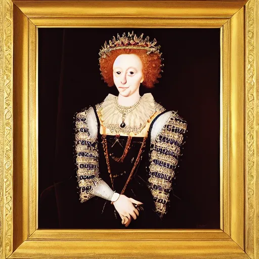 Image similar to Ilya Kuvshinov painting of Elizabeth I. of England