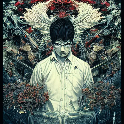 Image similar to 🏴🏴☠🤬, symmetrical, intense, detailed, by bambang nurdianshyah, garis edelweiss, roby dwi antono and dan mumford, ayami kojima, takato yamamoto, barclay shaw, norman rockwel, karol bak, yukito kishiro