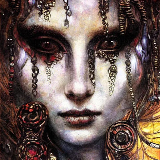 Image similar to demon, intricate detail, klimt, royo, whealan,