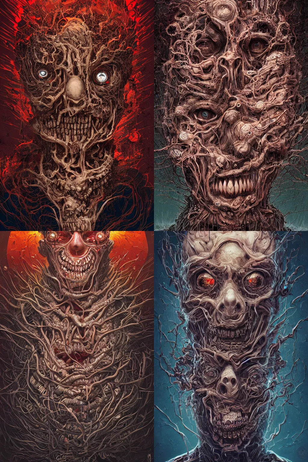 Prompt: portrait of a creepy horror brain explode. intricate abstract. intricate artwork. nightmare fuel. terrifying. by Tooth Wu, wlop, dan mumford , trending on artstation, greg rutkowski very coherent symmetrical artwork. cinematic, hyper realism, high detail, octane render, 8k