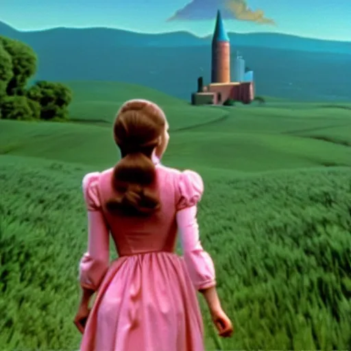 Image similar to film still of taylor swift as dorothy, the wizard of oz ( 1 9 9 0 ), directed by david lynch
