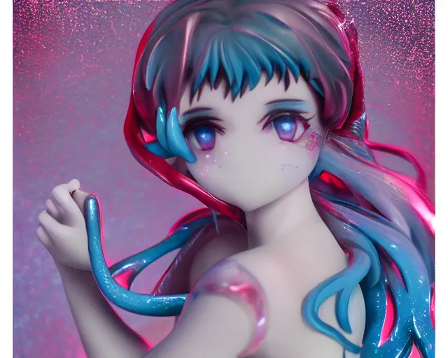 Image similar to James Jean isolated magical girl vinyl figure, figure photography, holographic undertones, glitter accents on figure, anime stylized, high detail, ethereal lighting - H 640