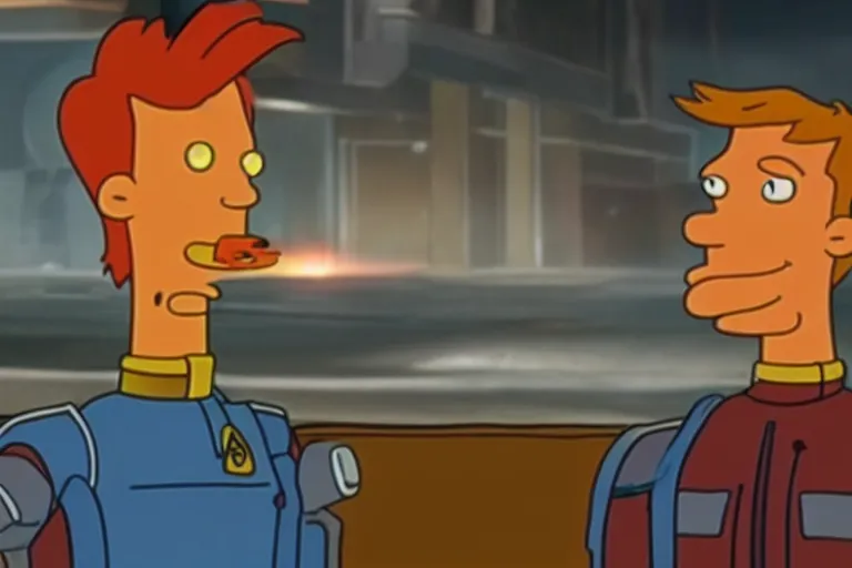 Image similar to live action film still of philip j. fry in the new sci - fi movie futurama