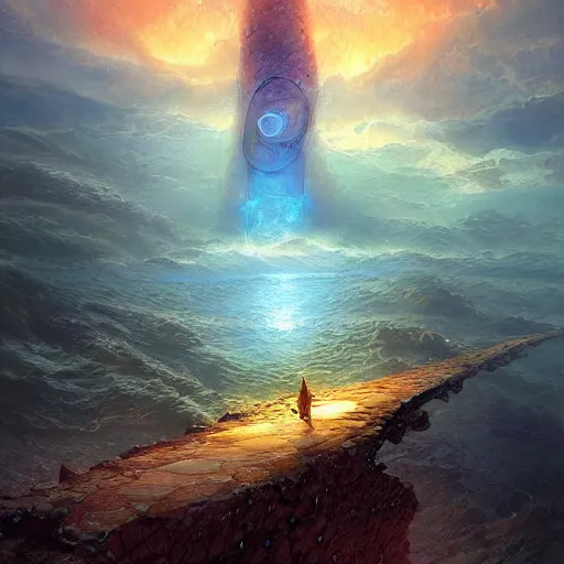 Prompt: a mind forever voyaging, fantasy, sea, cosmos, eternity, marc simonetti