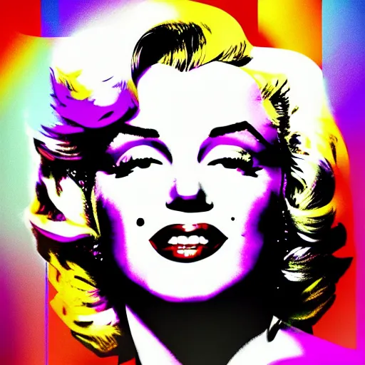 Image similar to surreal Marilyn Monroe covered in chromatic abberations mysterious place, beautiful, pscychodelic, trending on artstation, artwork by Nicolas Winding Refn