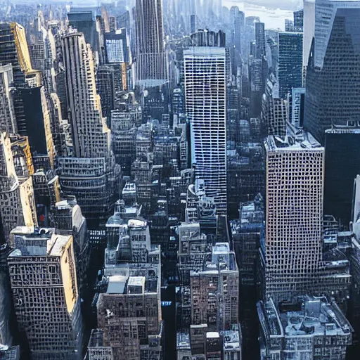 Prompt: photo of an ai attacking the city of new york, detailed 4 k