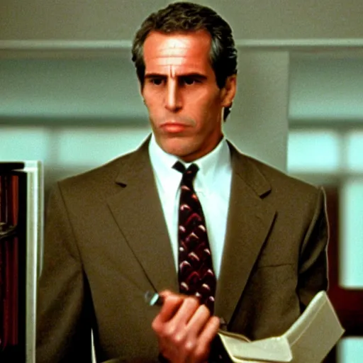 Prompt: Jeffrey Epstein in American Psycho (1999)