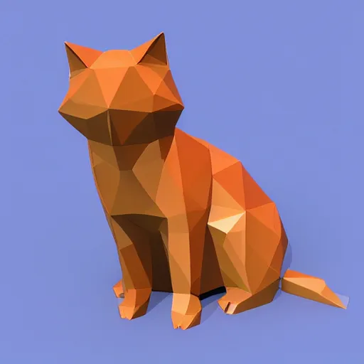 Image similar to a low poly model of a cat