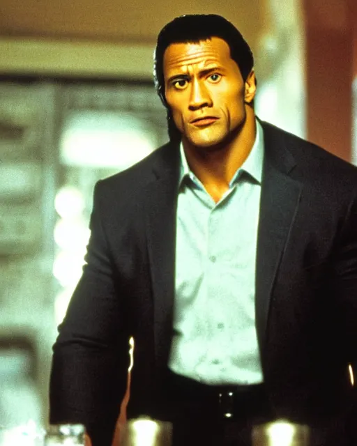 Image similar to film still close up shot of dwayne johnson in the movie goodfellas. photographic, photography