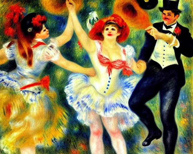 Image similar to vintage, champagne. cancan, french, realistic, cheerful, 1 9 0 2 art by renoir