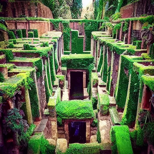 Image similar to “35mm detailed photo of the real ancient Hanging Gardens of Babylon, photo is in focus with natural sunlight, award-winning”