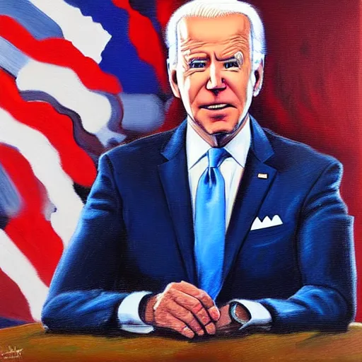 Image similar to Joe Biden confused, artwork by Ivan Seal, abstract, oil painting, 8k, high definition, highly detailed