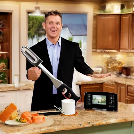 Image similar to vince here with the new slap chop 3 0 0 0, tv infomercial,