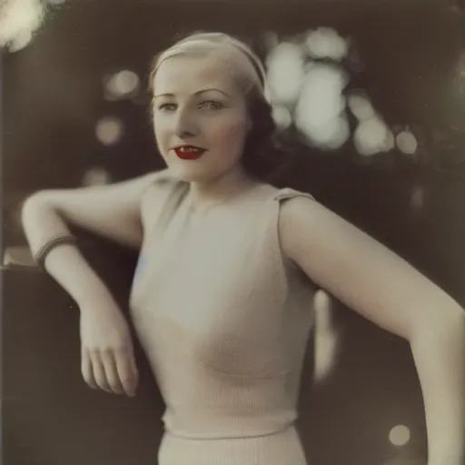 Prompt: a vintage 1 9 3 0 s kodachrome slide of a woman.