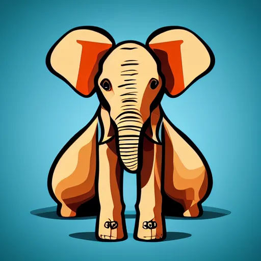 Image similar to cubist style vector elephant art