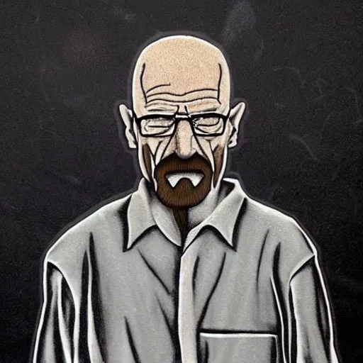 Prompt: cave painting of walter white
