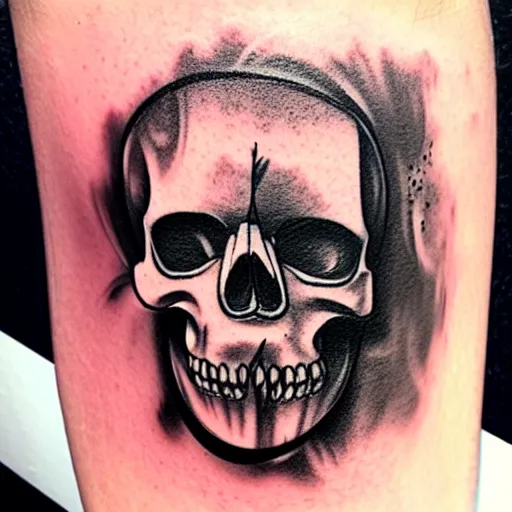 Prompt: ice cube skull tattoo