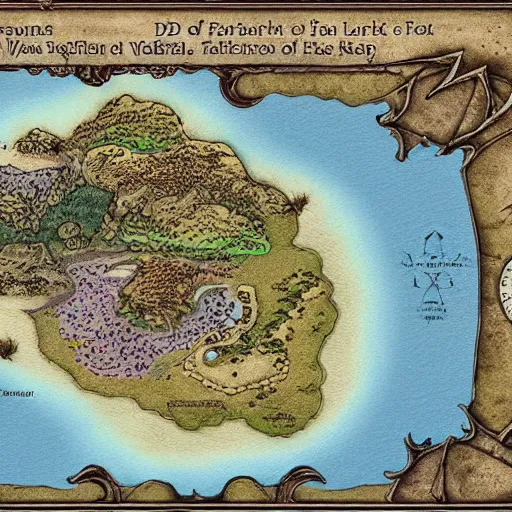 Image similar to land of the fairies, surealism, dnd 5e map, VTT,