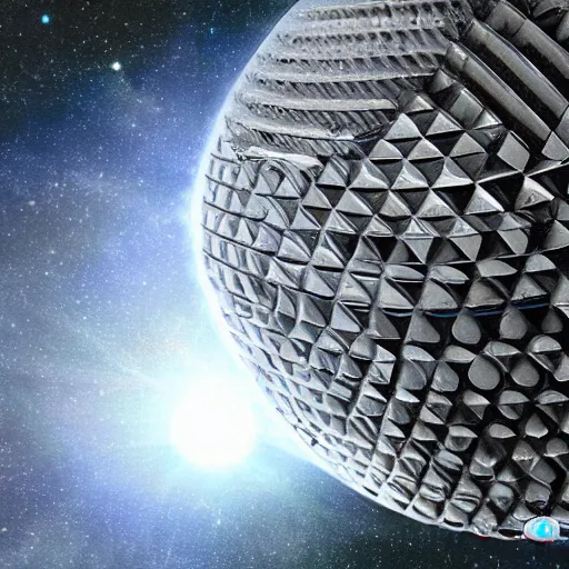 Image similar to a dyson sphere floating in deep space, by david jefferis