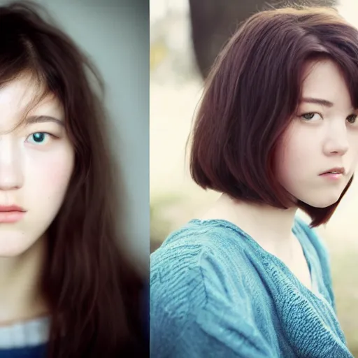 Image similar to a portrait photo of a beautiful young woman who looks like a korean mary elizabeth winstead