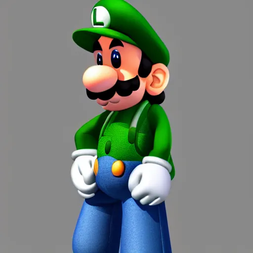 Prompt: 3D luigi portrait, 4k