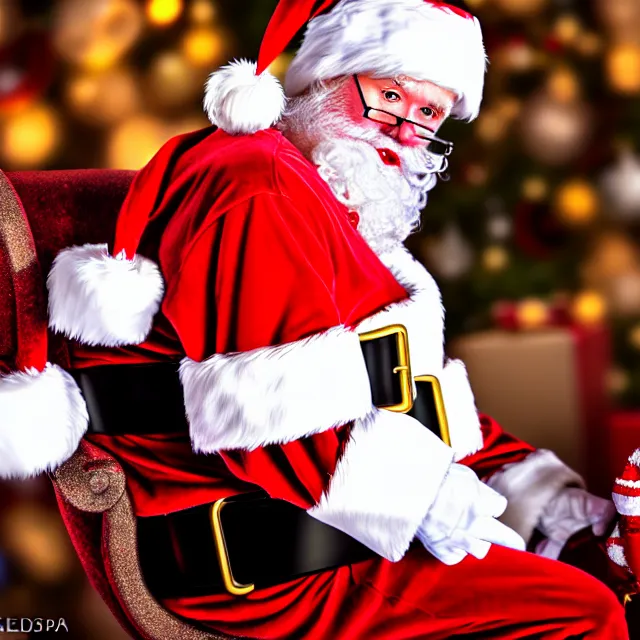 Prompt: drunk santa crashing his sleigh, highly detailed, 8 k, hdr, close up, smooth, sharp focus, high resolution, award - winning photo