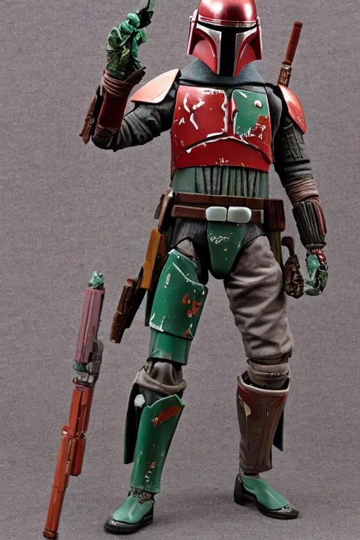 Image similar to boba fett, intricate, beautiful artstyle, intricate, elegant, d&d, fantasy, mcfarlane toys prodict photo