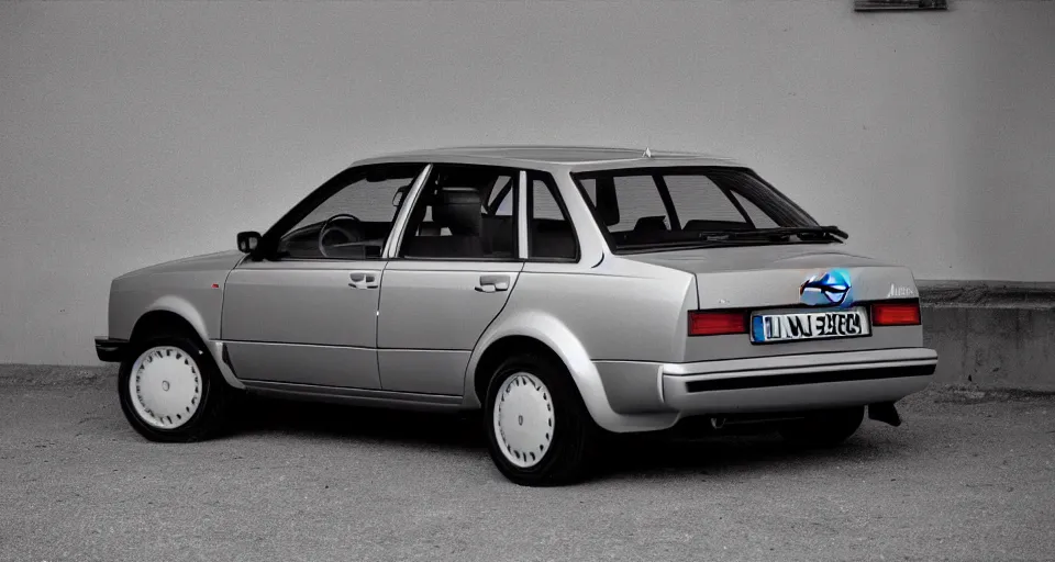 Image similar to The Audi A3 if it were manufactured in the 1984 production year, 1984 Audi A3, car photography