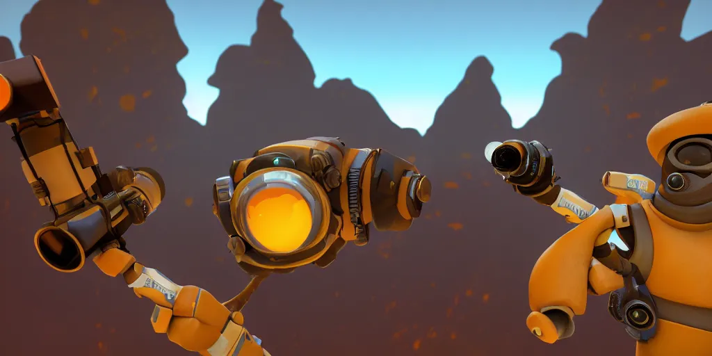 Image similar to selfie of a outer wilds character holding a camera, outer wilds screenshot, unreal engine, digital art