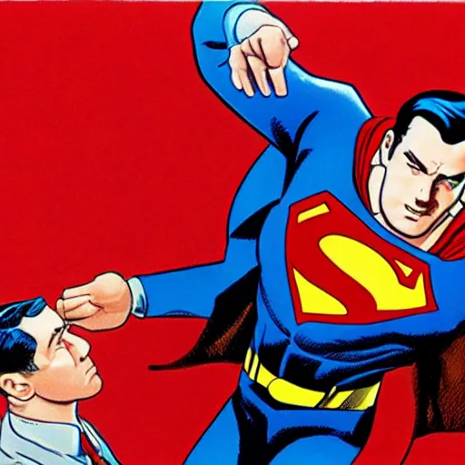 Prompt: Cary Grant as Superman in the style of Frank Quitely,