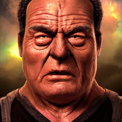 Image similar to hyperrealistic mixed media high resolution image of Kuato from Total Recall whose face resembles that of Danny DeVito, stunning 3d render inspired art by István Sándorfi and Greg Rutkowski and Unreal Engine, perfect symmetry, dim volumetric lighting, 8k octane beautifully detailed render, post-processing, extremely hyper-detailed, intricate, epic composition, highly detailed attributes, highly detailed atmosphere, full body shot, cinematic lighting, masterpiece, trending on artstation, very very detailed, masterpiece, stunning, flawless structure, lifelike texture, perfection,