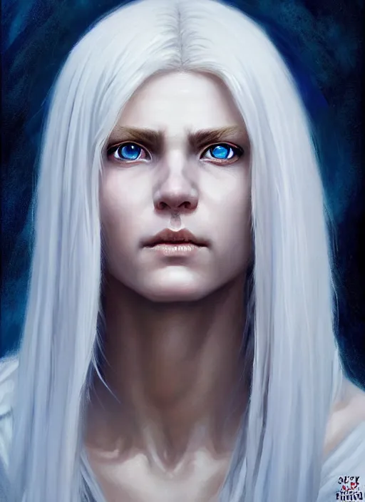 Prompt: a _ fantasy _ style _ portrait _ painting _ of timid and shy white female paladin with blonde hair and blue eyes,, scar under left eye, holy oil _ painting _ unreal _ 5 _ daz. _ rpg _ portrait _ extremely _ detailed _ artgerm _ greg _ rutkowski _ greg