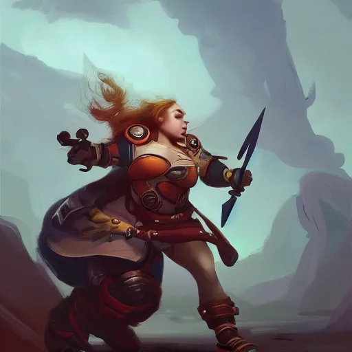 Image similar to action portrait of a female dwarf fist-fighter , 4K trending on artstation by peter mohrbacher photo