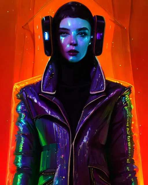 Prompt: detailed portrait of European Pretty Young Girl Sheen Holographic Jacket coat, Futuristic sci-fi fashion, royal attire cyberpunk, neotokyo, synthwave, aesthetics, futuristic, low-emission-neon, bladerunner movie scene by ismail inceoglu dragan bibin hans thoma greg rutkowski Alexandros Pyromallis Nekro Rene Margitte illustrated Perfect face, fine details, realistic shaded, fine-face, pretty face sharp chine