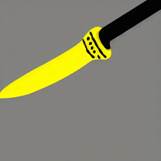 Image similar to pencil drawing of a hand holding a knife dripping with sticky yellow residue, hand and knife are black and white