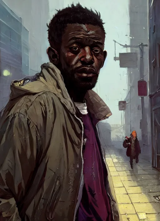 Prompt: Highly detailed portrait of homeless and beaten up Marques Brownlee, in GTA V, Stephen Bliss, unreal engine, fantasy art by Greg Rutkowski, Loish, Rhads, ferdinand knab, Makoto Shinkai and Lois van baarle, ilya kuvshinov, rossdraws, Tom Bagshaw, global illumination, radiant light, detailed and intricate environment