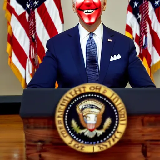 Image similar to joe biden as a clown