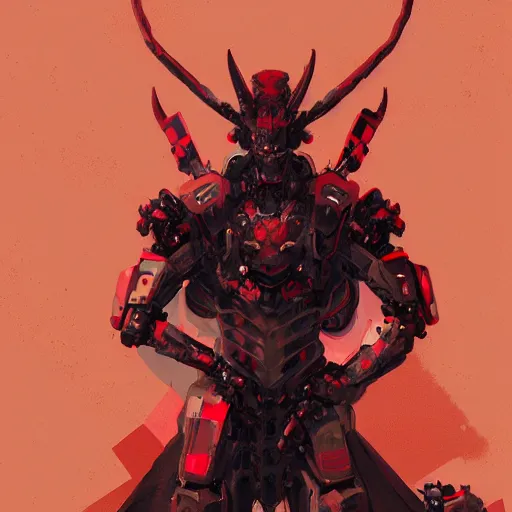 Prompt: Pixel art of a demon with black and red robotic parts, medium shot, asymmetrical, profile picture, Organic Painting, sunny day, Matte Painting, bold shapes, hard edges, street art, trending on artstation, by Huang Guangjian and Gil Elvgren and Sachin Teng