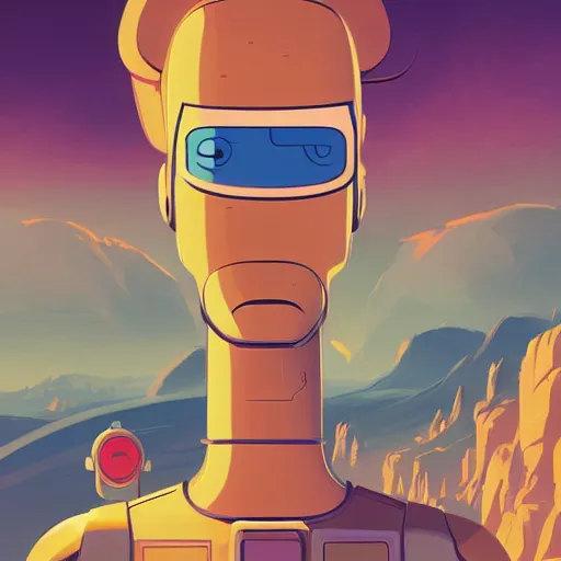 Image similar to face icon stylized minimalist futurama, loftis, cory behance hd by jesper ejsing, by rhads, makoto shinkai and lois van baarle, ilya kuvshinov, rossdraws global illumination