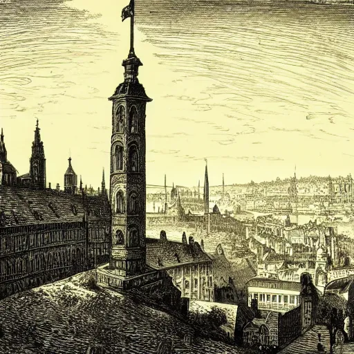 Image similar to The city of Mainz am Rhein, illustration by Gustave Doré