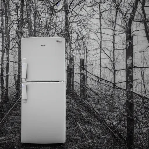 Image similar to photo of a creepy fridge