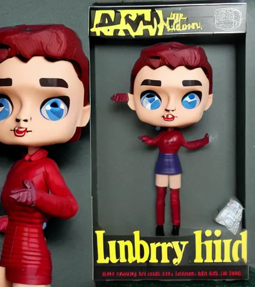 Image similar to audrey hepburn cos play lumberjack, stop motion vinyl action figure, plastic, toy, butcher billy style