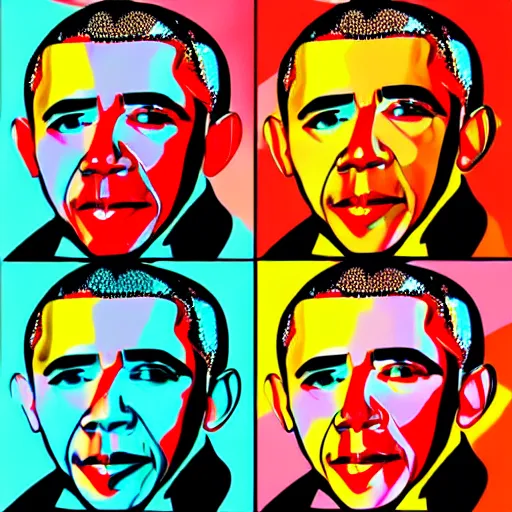 Image similar to Barack Obama colorful 1960s pop art