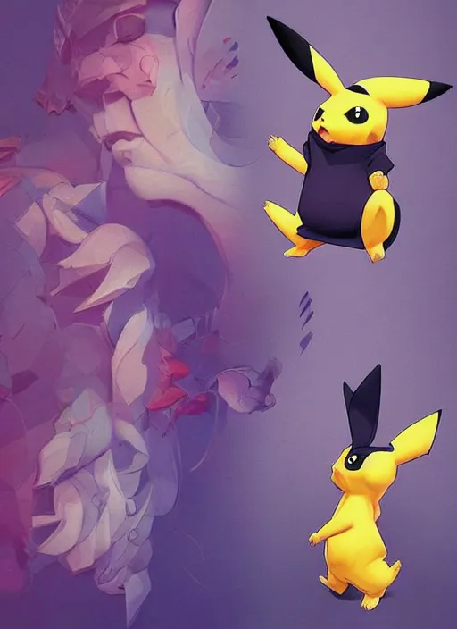 Image similar to colourful caricature - 3 d vfx art - of pikachu, art style by james jean & hsiao - ron cheng, character concept art, unreal engine render, digital illustration, sharp, intricate detail, volumetric light, ray tracing, soft light, symmetric, pinterest, artstation, behance,