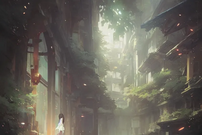 Image similar to anime kyoto animation key by greg rutkowski